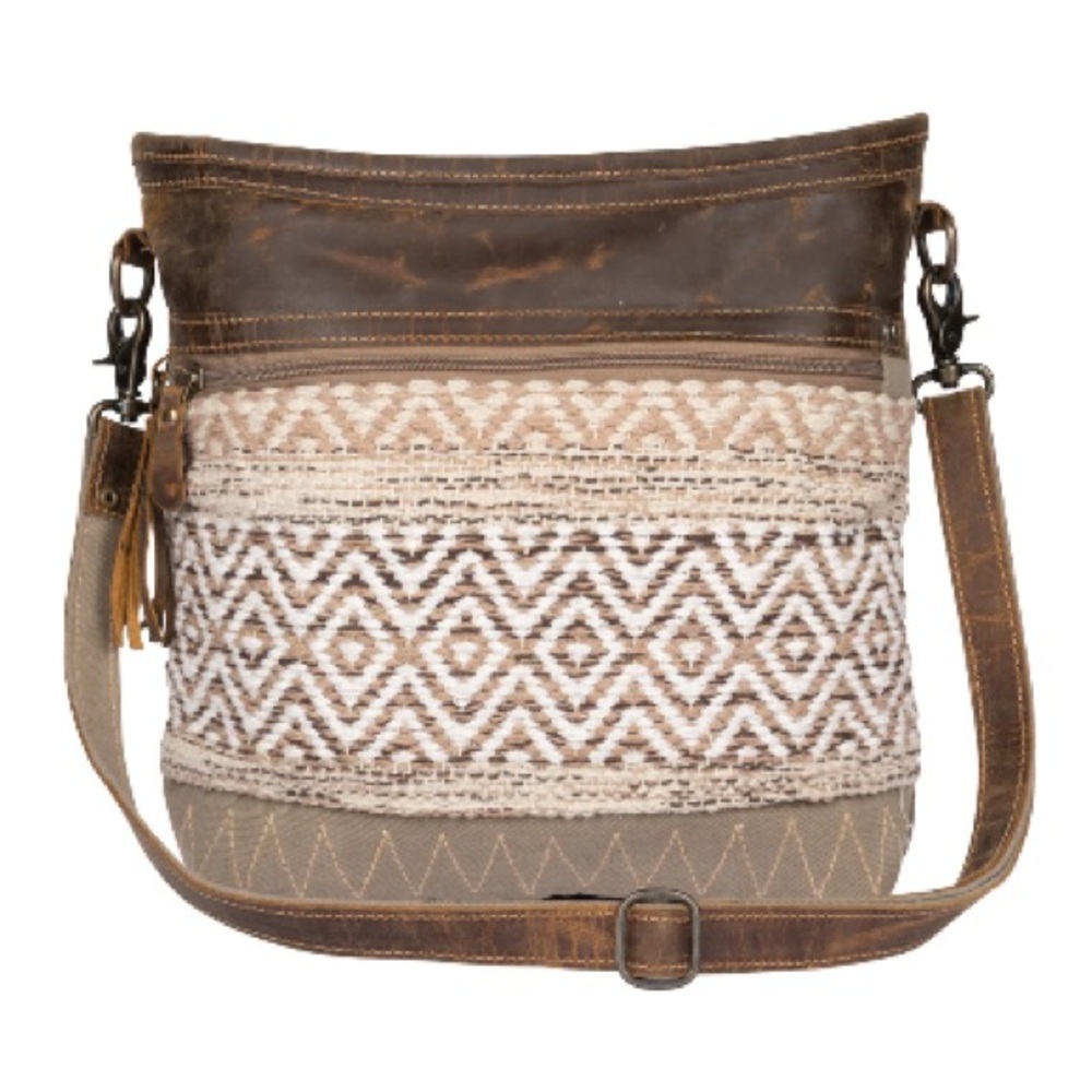 Myra BLENDING TASTE SHOULDER BAG Rustic Brown and Cream Crossbody